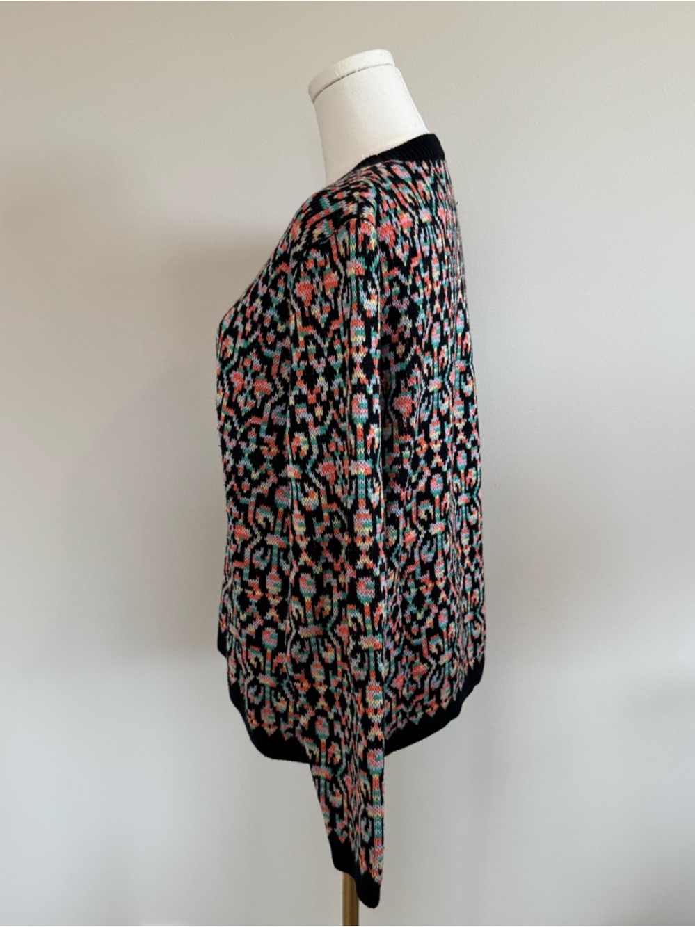 Crewneck Multicolor Patterned Sweater - Picture 3 of 6